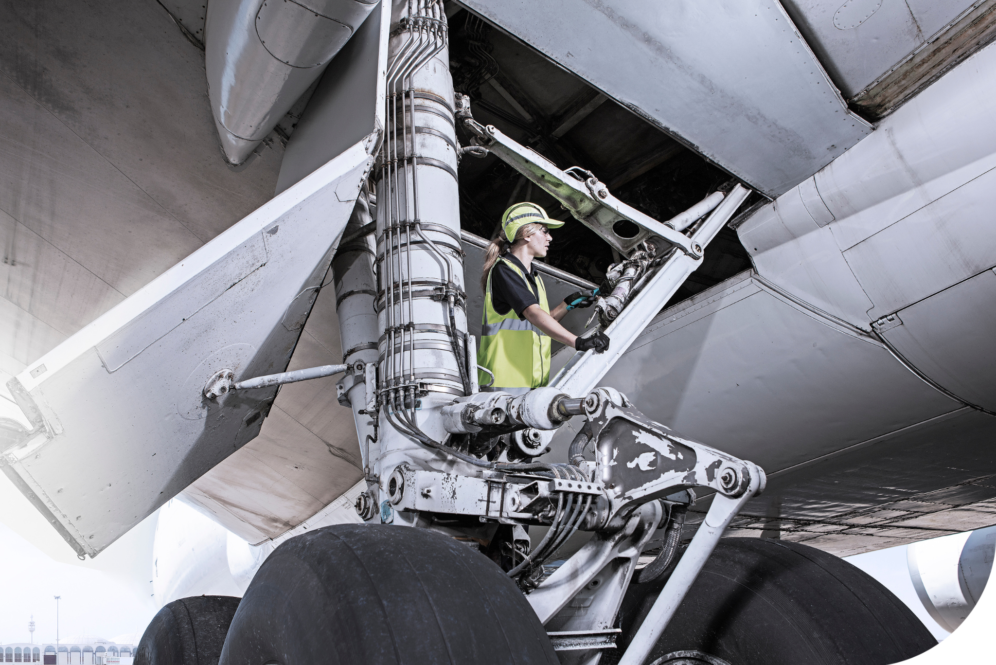 Woman wearing hi-vis at work