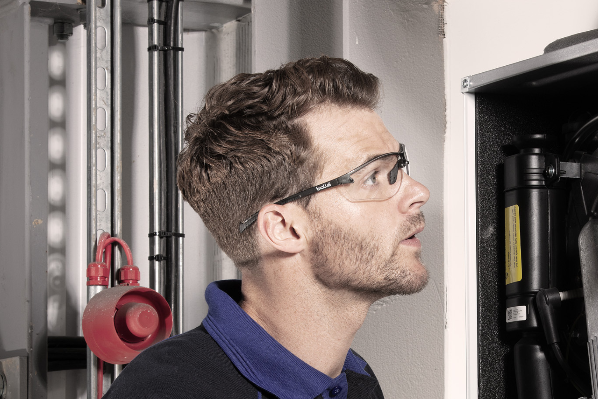 Man wearing eyewear PPE