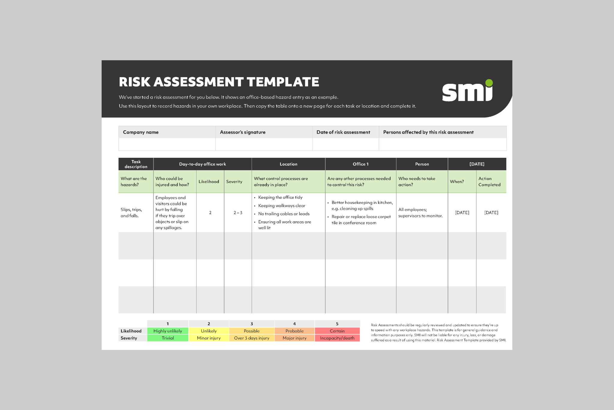 Free Risk Assessment Template