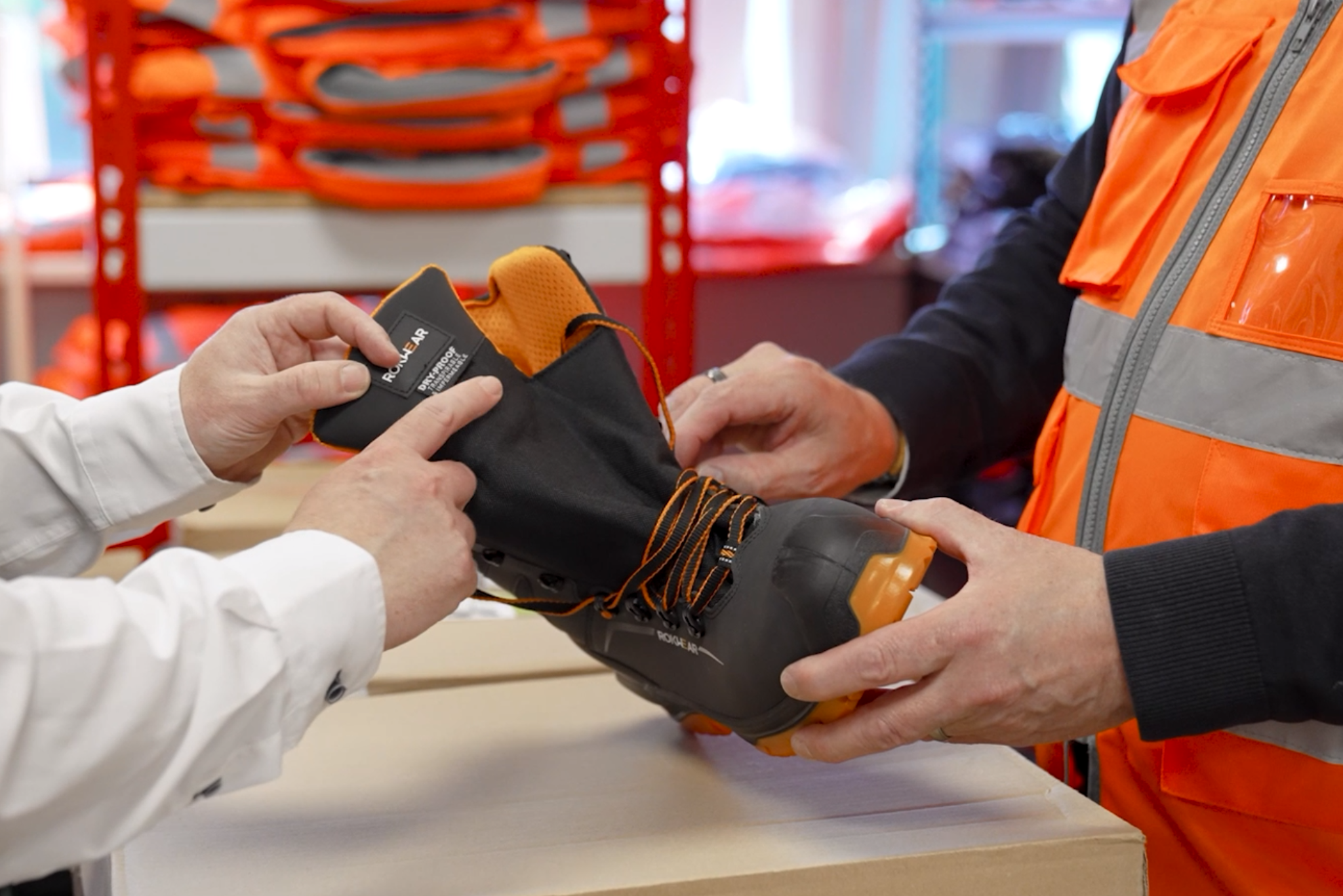 Biffa female operative wearing PPE.